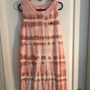 Bohemian/ coastal Vans M Boho Pink Tie Dye Cotton Maxi dress PTP 18-21